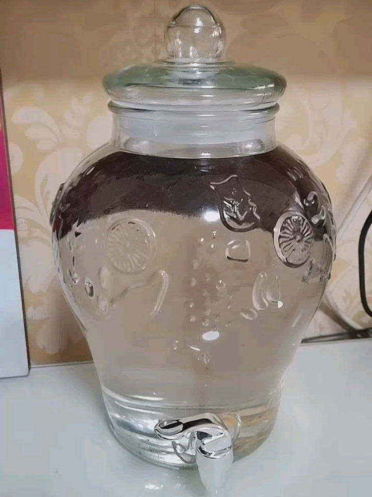 Glass Wine Bottle 5 Pounds 5kg Lead-Free Household Wine Bottle with Faucet, Sealed Wine Jar, Wine Brewing Jar, Wine Pot