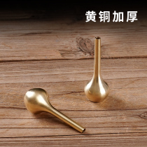 Small Flower Bottle Pure Brass Home Living Room Imitation Ancient Creative Retro Flower Arrangement Jade Jade Net Bottle Vase Floral Decoration Pendulum