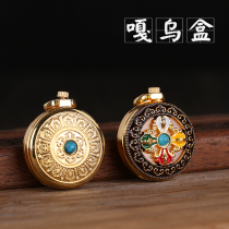 Nepal crafts Xiangyun Painted Cross Diamond Pestle Gäu Box Round Lotus Pendant male and female personality