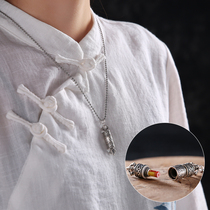 Honghong sterling silver corrugated curse pendant necklace male and female fetal hair bottle gawu box amulet personality small pendant