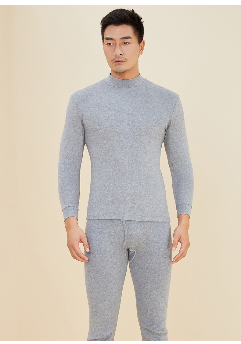 Nên và mát mẻ đồ lót nam nhiệt thiết lập mùa thu và mùa đông cotton nửa cao cổ áo len trung niên và tuổi già Qiuyi Qiuku - Phù hợp với nóng lên đồ bộ bó sát