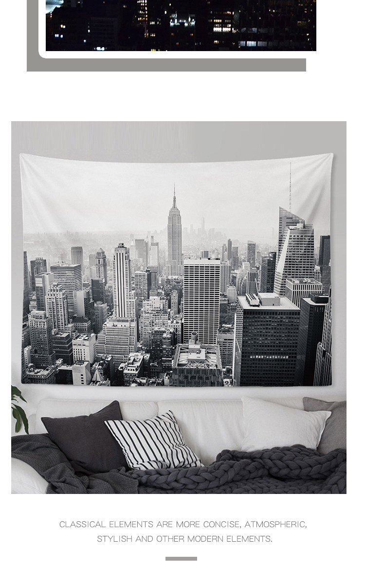 Гобелен 3D Нью-Йорке вечером на севере Европы ИНС висит ткань фоне стены стиле холст гобелен диван полотенце скатерть City Ins