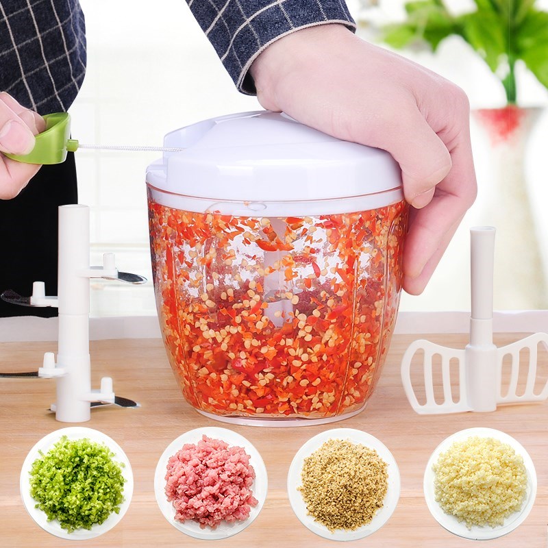 Home kitchen multifunctional vegetable cutter manual meat grinder vegetable stirring vegetable stirring machine garlic mud cutter stuffing artifact