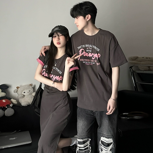 Tide, летняя парная одежда для влюбленных, дизайнерская футболка с коротким рукавом, длинная юбка, в американском стиле, тренд сезона