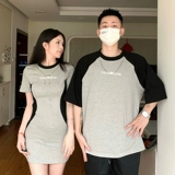 Tide, летняя парная одежда для влюбленных, футболка с коротким рукавом, небольшое дизайнерское платье, юбка, в американском стиле, тренд сезона