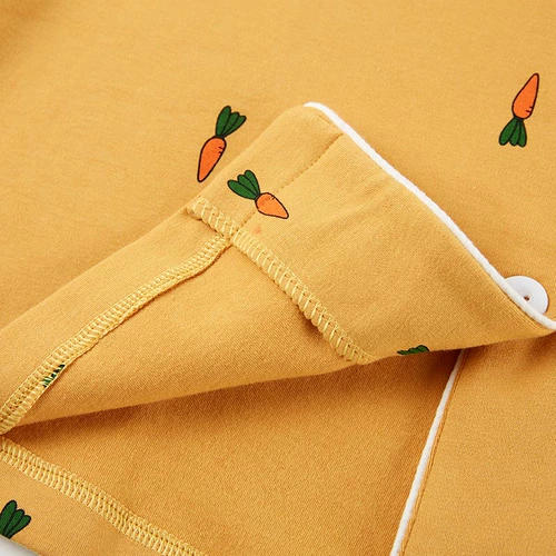 Пижама, хлопковый лонгслив, осенние штаны, милый комплект для отдыха