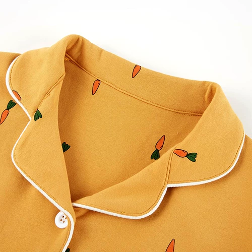 Пижама, хлопковый лонгслив, осенние штаны, милый комплект для отдыха