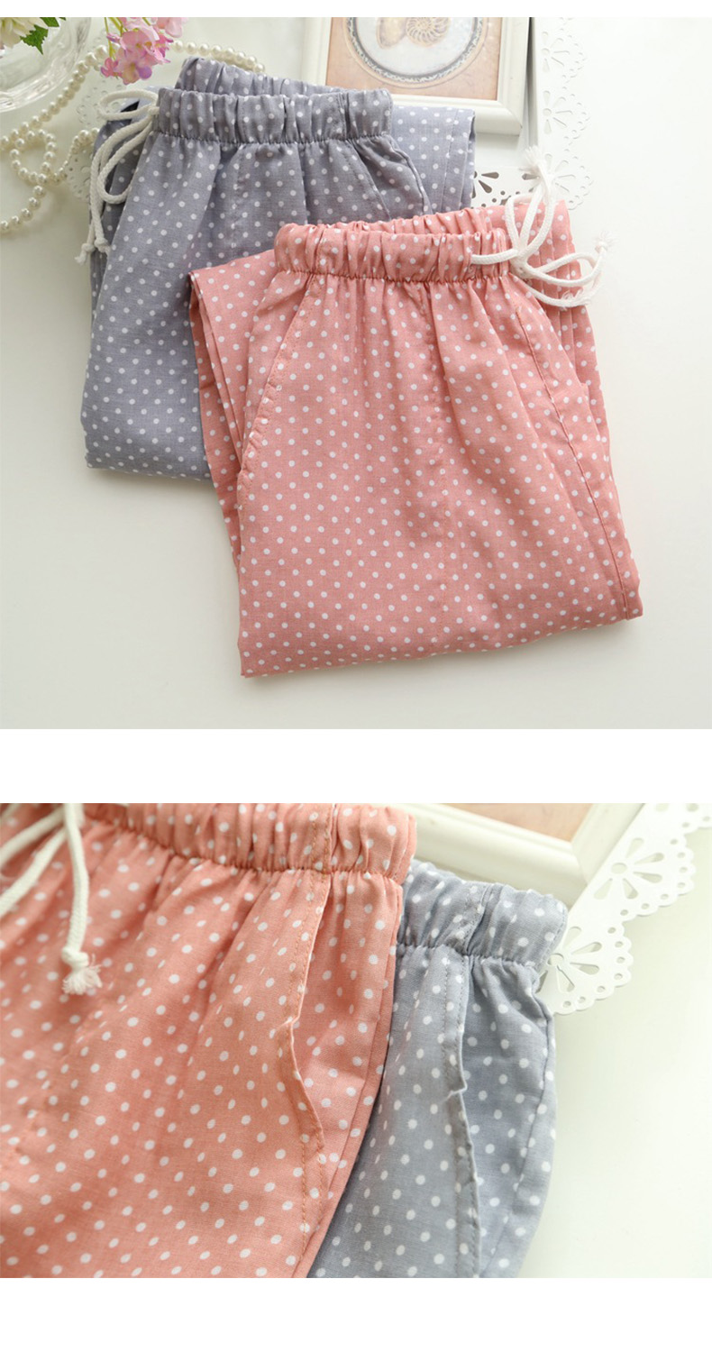 Mùa xuân và mùa thu Phụ nữ kích thước lớn Đồ ngủ Phụ nữ Quần mùa hè Quần cotton nhà Quần cotton mỏng Quần nhà lỏng Quần điều hòa quần túi hộp nam