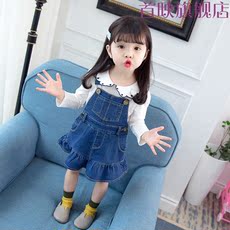 Детская джинсовая юбка 首映背带裙牛仔小韩版套装2020两件套幼儿童春装潮新款女童洋气女