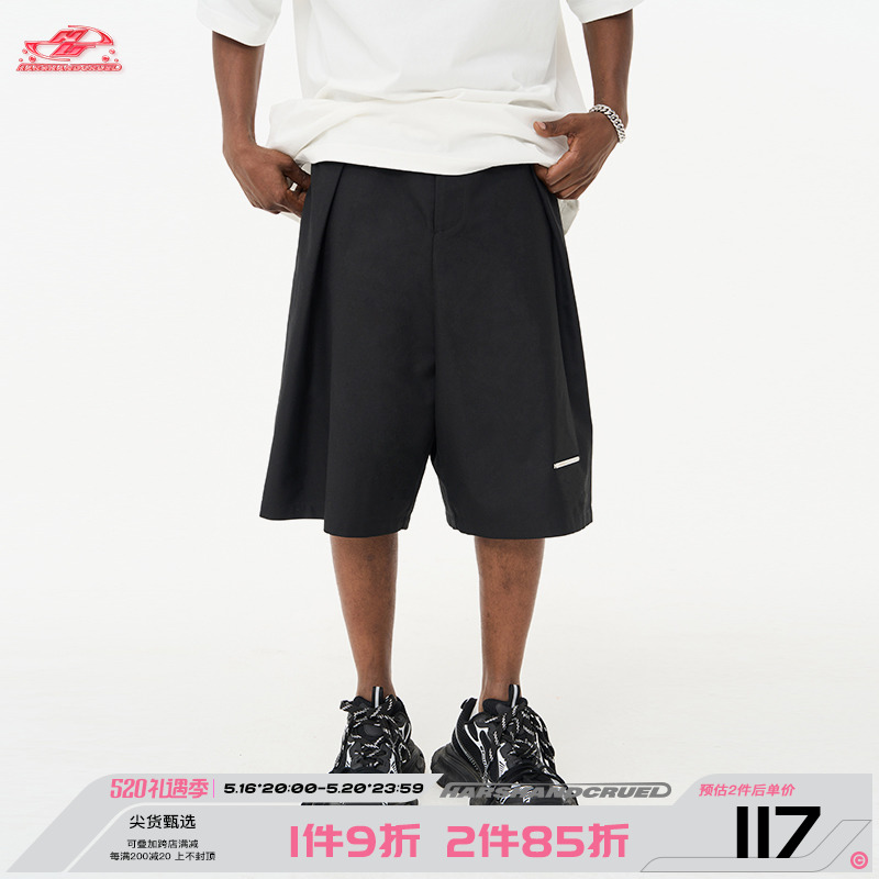 harsh and Cruel Advanced Sense Cutting Creed Design Casual Suit Shorts Cleanfit