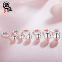 Dai Jia Craftsman 990 sterling silver earrings bean nails female male Korean version of foot silver hook round earrings stud bubble nail earrings gift