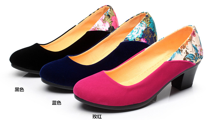 正品老北京布鞋 女鞋单春夏秋浅口软底中跟防