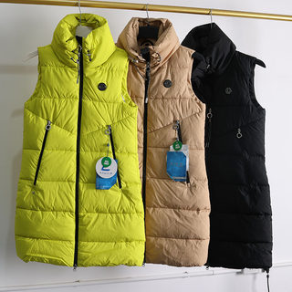 5000防风防水透气保暖棉马甲女 中长款立领加厚无袖背心冬季马夹