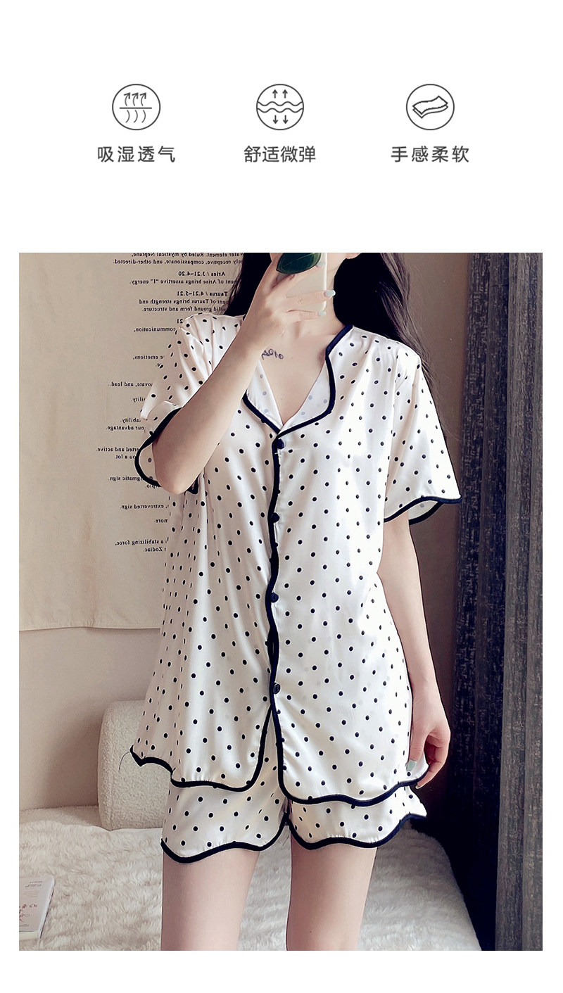 Летняя шелковая пижама, тонкие шорты, шелковый кардиган, комплект, короткий рукав, 2025 года 