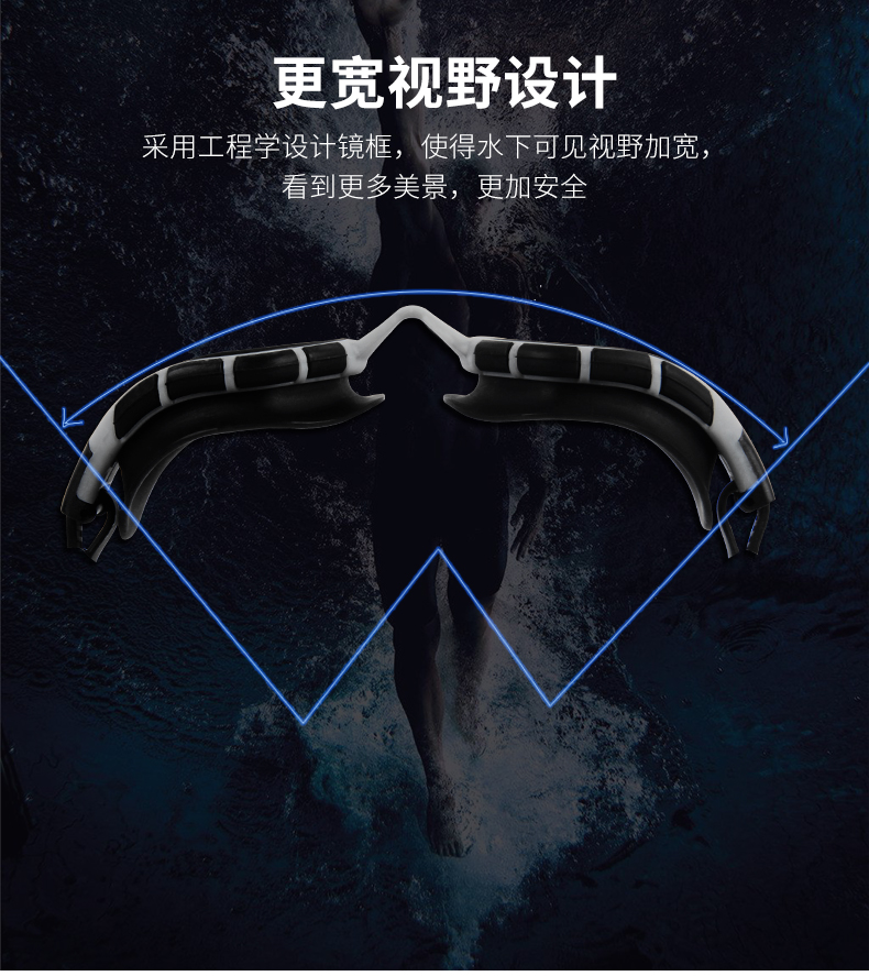 Li Ning 2018 kính bơi mới cho nam và nữ HD chống nước và chống sương mù dưới nước thiết bị bơi kính lớn - Goggles kính lặn có ống thở