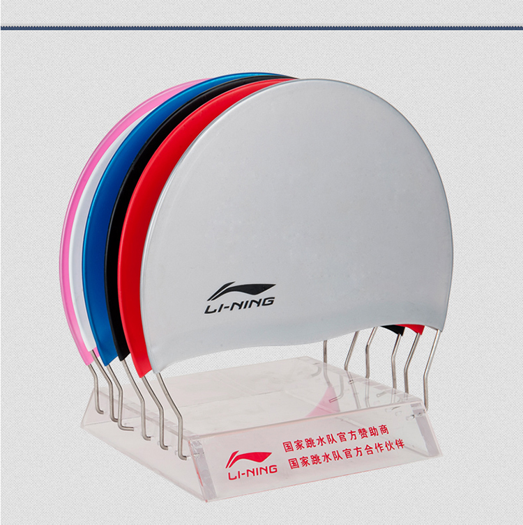 Mũ bơi Li Ning nữ tóc dài không thấm nước đàn hồi silicone mũ bơi nam trưởng thành mũ bảo vệ tai thoải mái chuyên nghiệp mũ 	mũ bơi có bịt tai