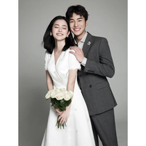 Wedding dress 2021 new temperament style satin light wedding dress with small white dress to greet the brides bandits