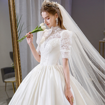High-end Pregnant Woman Wedding Dress 2021 New Bridal Main Wedding Dress Superior Sensuo Trailing Out Door Yarn Brief Atmospheric Winter