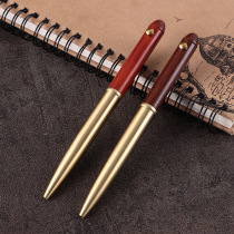 Rotating metal brass solid wood pen branch sandalwood red sandalwood pen office business neutral signature pen custom lettering