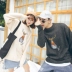 Áo len 7CB cho người yêu 2018 mùa đông mới áo thun cổ tròn thêu ấm áp nam và nữ áo len áo len phục vụ lớp