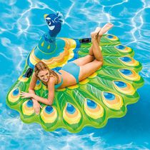 Oversized peacock inflatable sitting on water Animals floating bed swimming rings floating and floating air cushion tourist shooting props