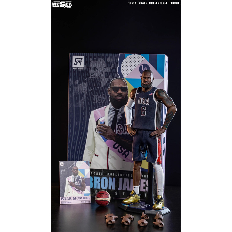 Resetstudio 1/6 Us Team Olympic James Movable Head Sculpt Set in Stock