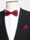 Red Tie Wedding Men's High-End Groom Wedding Suit Bow Tie Solid Color Formal Wear Groomsman Matte Burgundy Tie