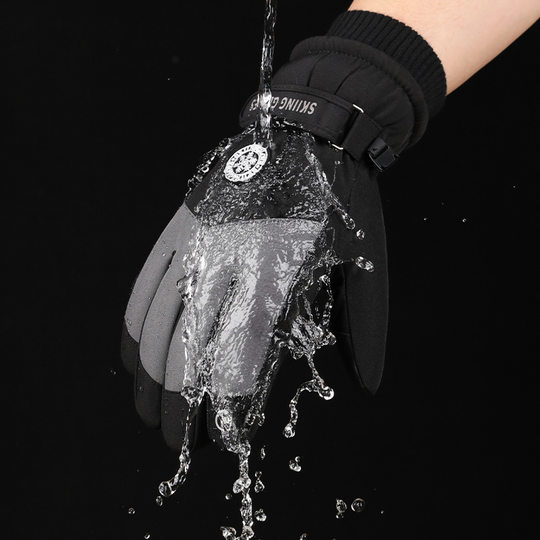 Winter Men's Gloves, Women's Winter Cute Fleece-Lined Thickened Warm Touchscreen Gloves for Skiing, Windproof, Cycling, Motorcycle, down Cotton