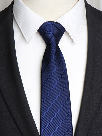 Tie men's formal zipper style lazy knot-free high-end men's business suit hand-tied blue wedding groom male