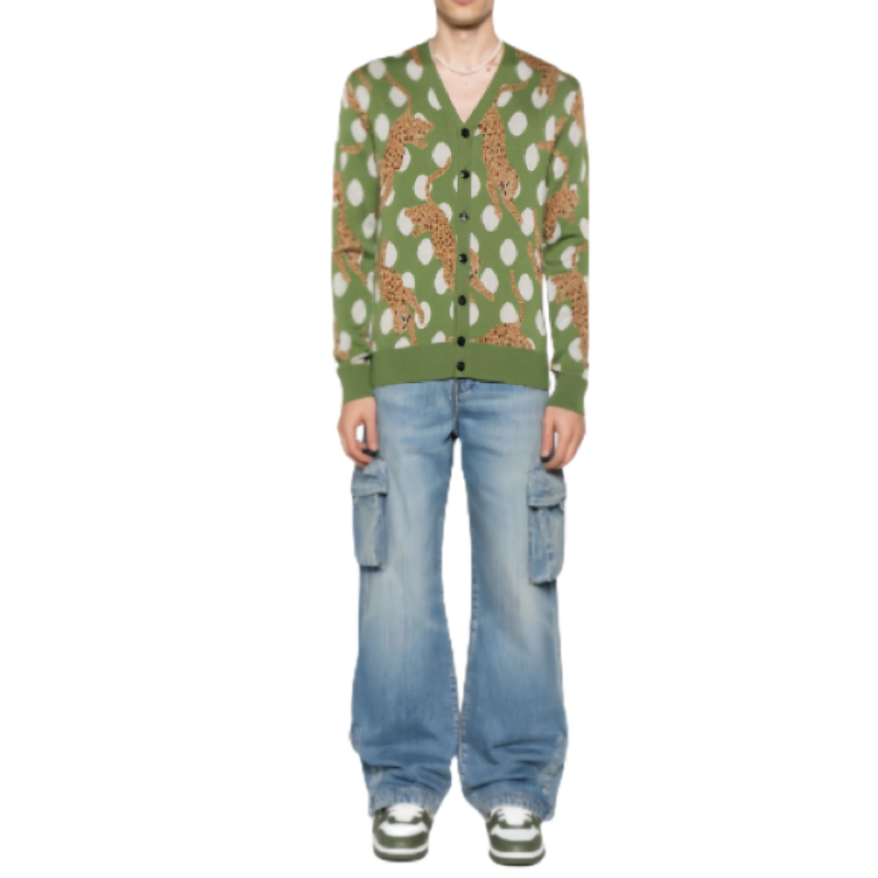 High Street 25Ss Slp Blue Distressed Multi-Pocket Straight-Leg Jeans Unisex Work Pants Autumn High Quality