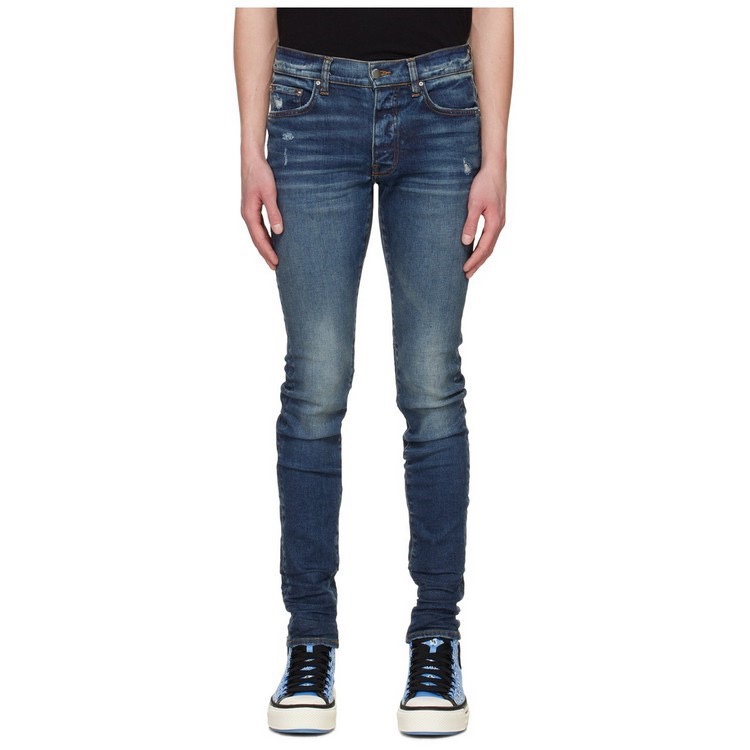 High Street 26Ss Slp Stylish Blue Distressed Washed Slim-Fit Jeans Summer Unisex Skinny Pants Street Style