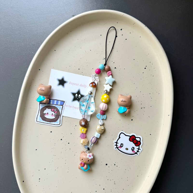 【Nov66 Handmade Shop】Original Niche Sanrio Hello Kitty Cute Beaded Phone Chain Camera Chain 【Nov66 Handmade Shop】Original Niche Sanrio Hello Kitty Cute Beaded Phone Chain Camera Chain