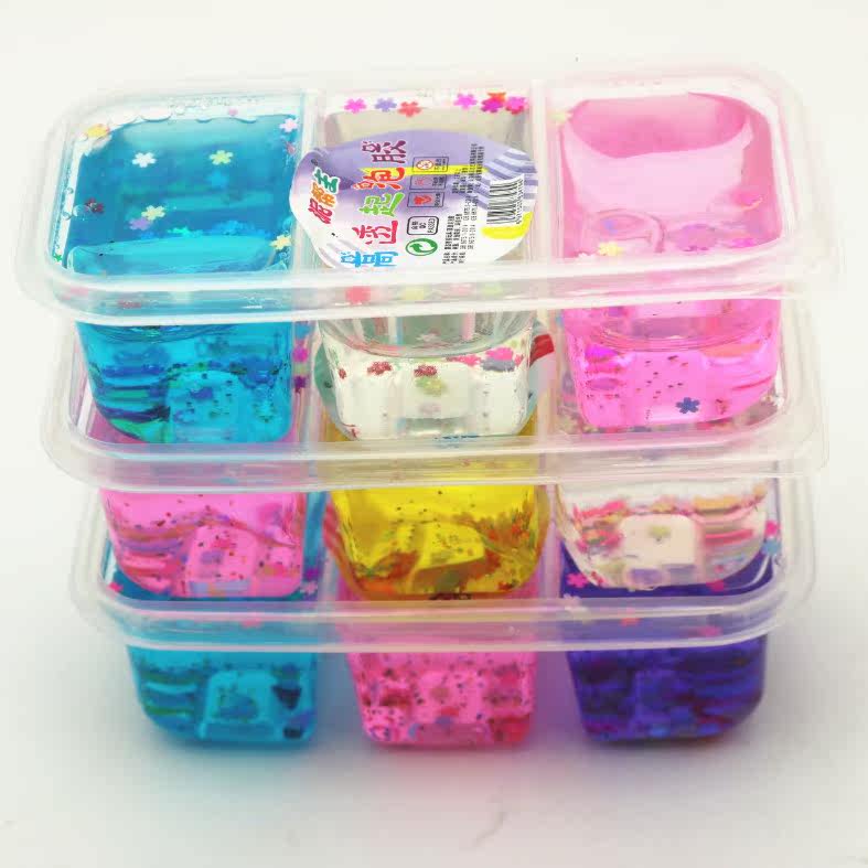Foaming glue large box suit Cheap mesh red cover box finished girl heart rice grain Slime crystal mud
