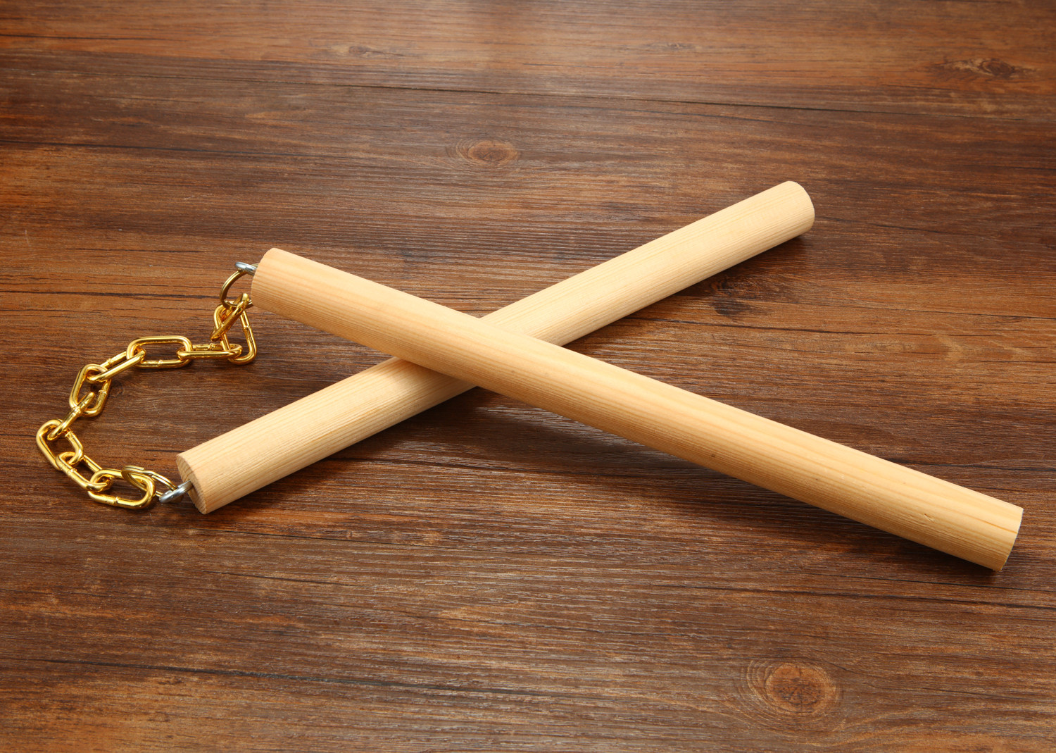 Solid solid wood double-cut stick adult double-cut stick children beginner wooden double-section stick performance stick real fight double-cut stick