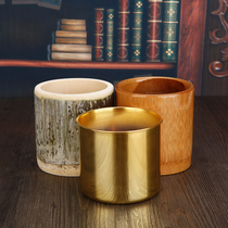 Stainless steel trash can metal bucket Miscellaneous bucket office desktop trash can storage bucket grocery bucket Mini trash can