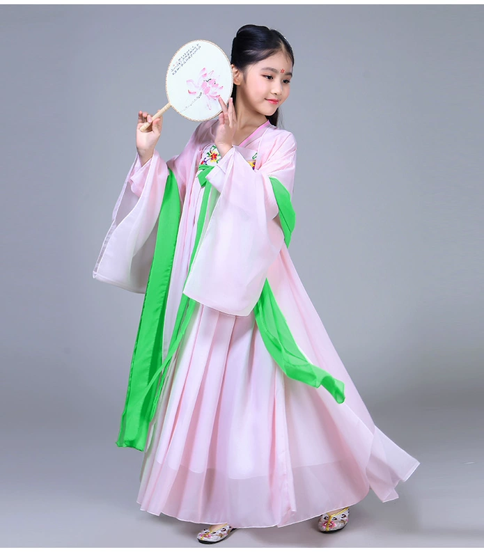 Cô gái mới trang phục công chúa váy ngực cổ điển Tang Chaogui trình diễn trang phục trẻ em nhóm cổ tích Hanfu - Trang phục quần áo cho bé gái