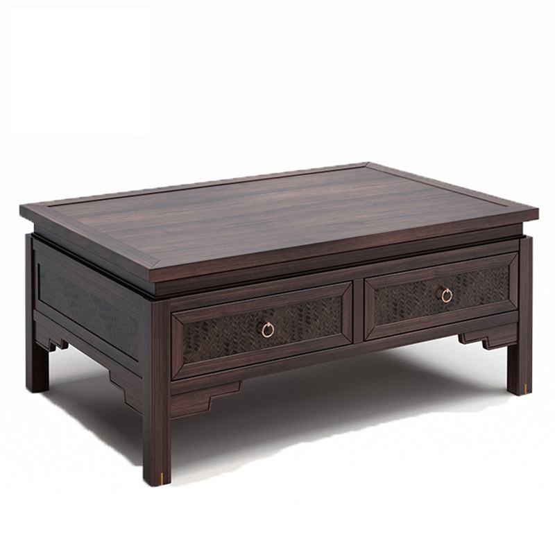 New Chinese-style coffee table modern living room Fangji Zen tea table hotel club model room tea table walnut furniture