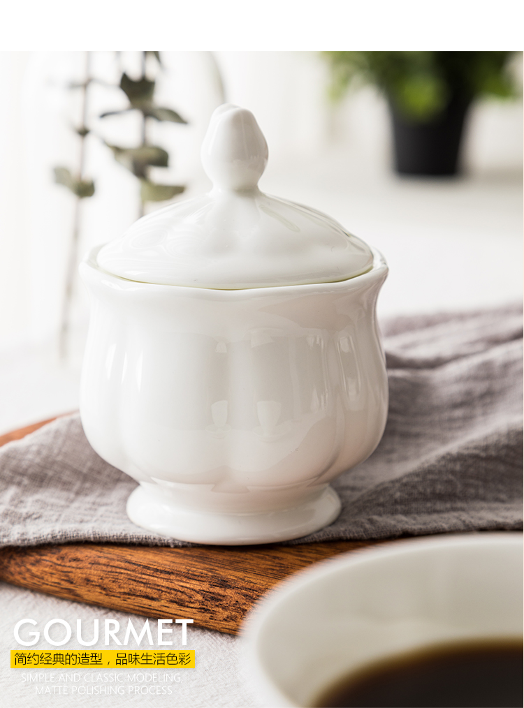 Anh bát gốm đường có nắp cà phê đường jar châu Âu retro xương trung quốc đường jar nhà sáng tạo đường trắng bát - Cà phê phin cà phê inox