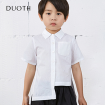 Duos shirt breathable lapel foreign childrens short sleeve shirt cotton summer mens baby thin shirt