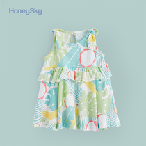 Hani Sky Infant Princess Dress Cotton Ocean Sling Vest Dress Baby Dress Baby Dress Summer