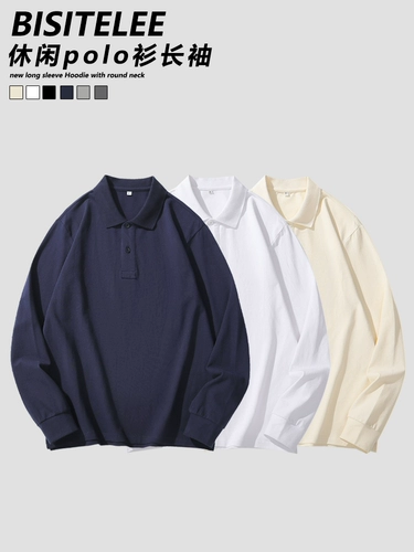 Лонгслив, хлопковая демисезонная футболка polo для отдыха, оверсайз