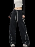 Летние спортивные трендовые штаны, парашютист в стиле хип-хоп для отдыха, свободный прямой крой