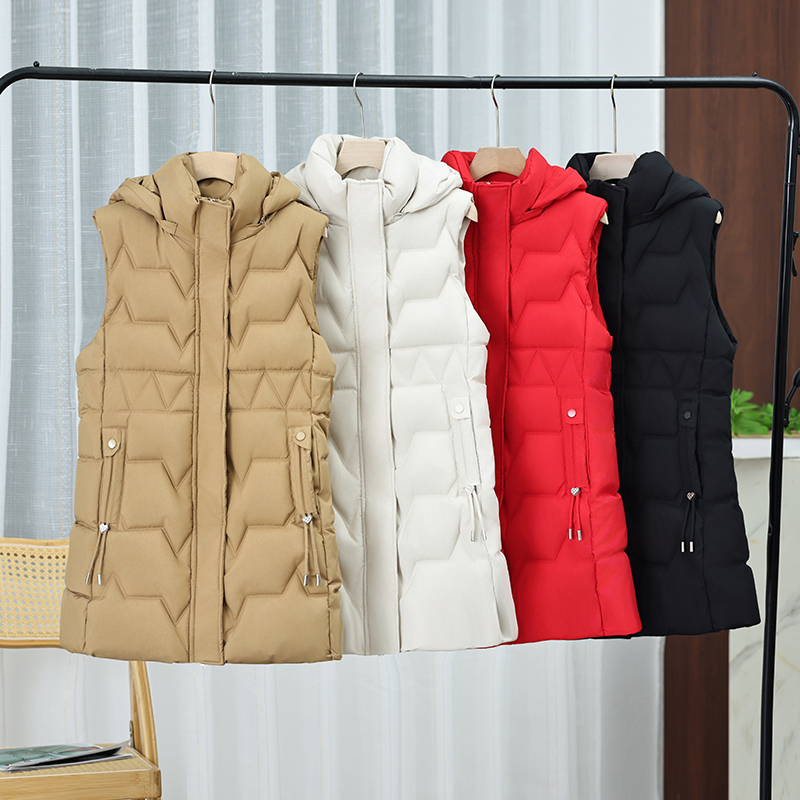 Women's Mid-Length Vest 2026 New Autumn and Winter Fashion Versatile down Cotton Vest Outerwear Jacket