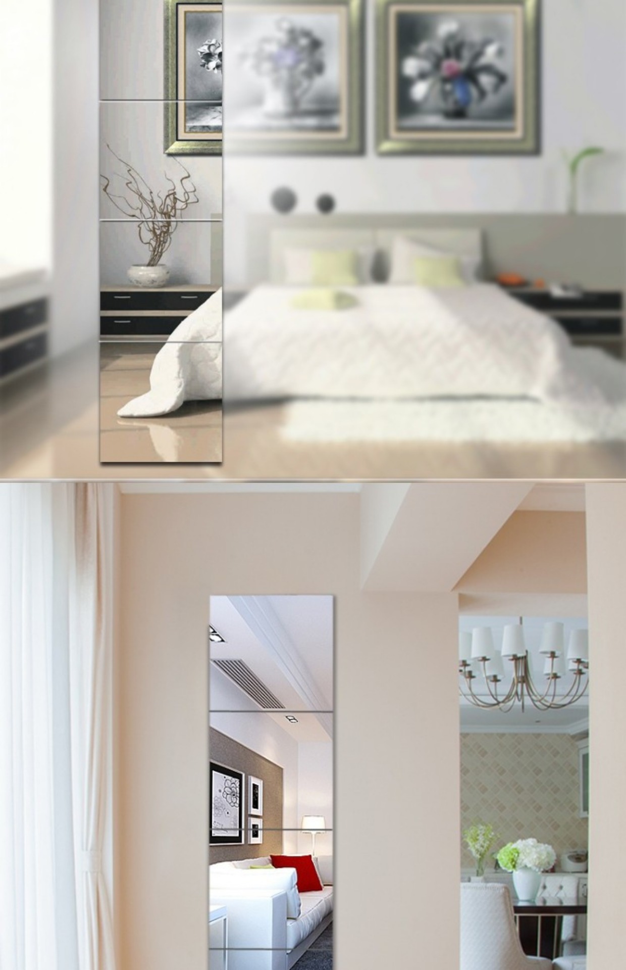 Đơn giản không khung kết hợp gương toàn thân phù hợp gương hạ cánh sinh viên ký túc xá nhảy gương dán tường gương kính - Gương gương kính dán tường