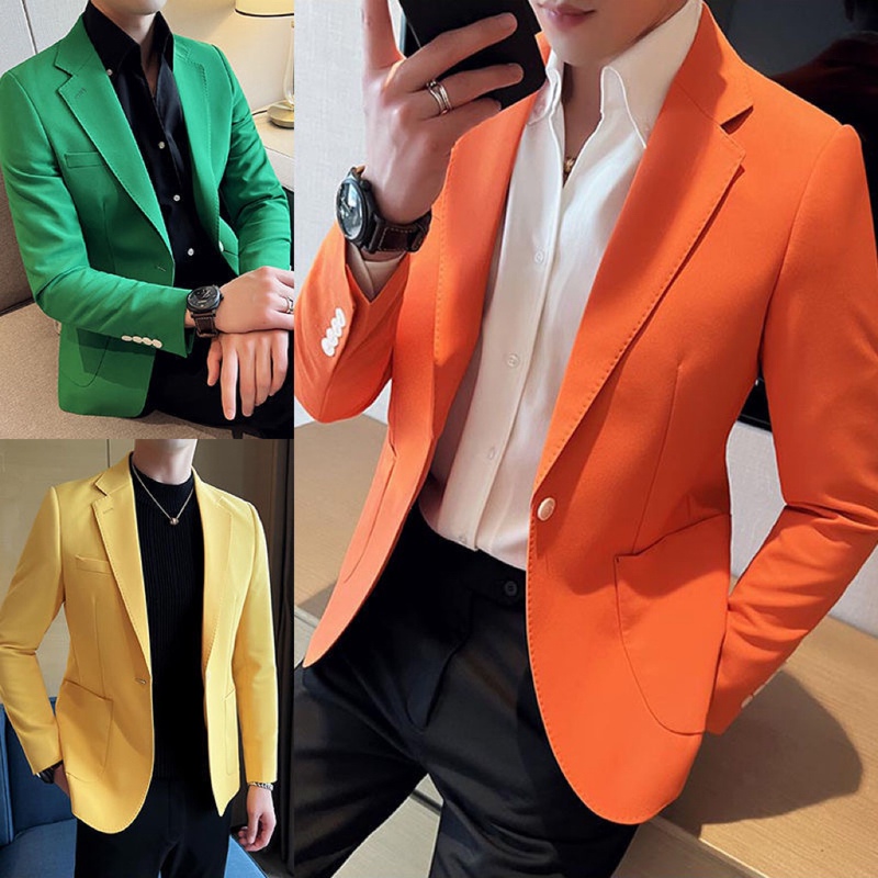 High-End Elegant Men's Blazer, Korean Style Slim Fit Casual Single-Breasted Suit, Spring and Autumn Trendy Handsome Suit Jacket High-End Elegant Men's Blazer, Korean Style Slim Fit Casual Single-Breasted Suit, Spring and Autumn Trendy Handsome Suit Jacket