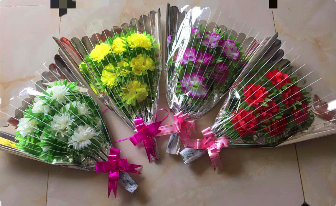 Silk flower Qingming Festival emulation sacrificial sweep Tomb decoration false florist to hold yellow and white chrysanthemum Upper grave to lay plastic pendulum flowers