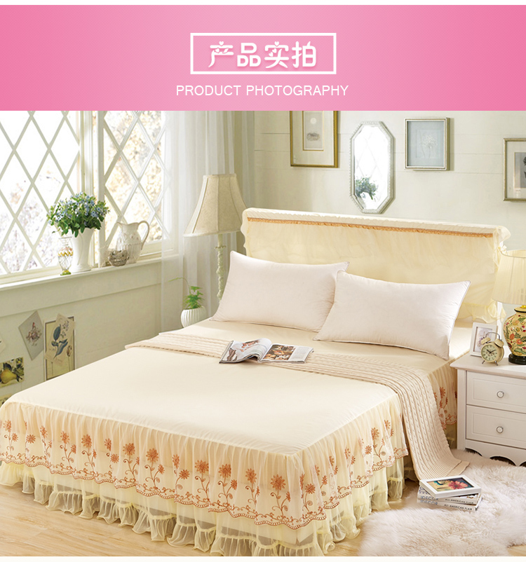 Váy thêu ren phù hợp với chăn bông phủ giường 1,5 / 1,8 / 1,2 m trải giường ga giường viền họa tiết
