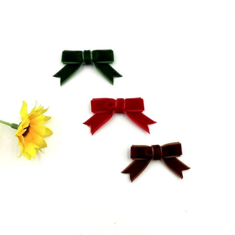Flocked Velvet Swallowtail Bow DIY Hair Accessories Semi-Finished Hair Accessories Key Chain Shoes Hats Clothing 1.0