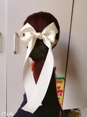 Лента с бантиком, заколка для волос, аксессуар для волос, аксессуары, из полиэстера, DIY, готовый продукт