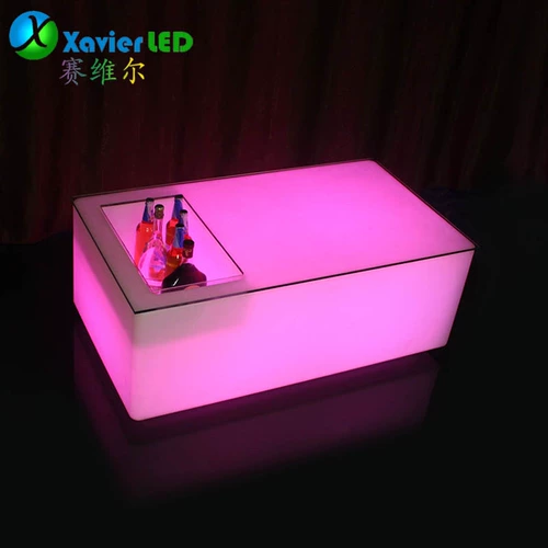 Персонализированный светодиод красочный длинное квадратное винное столовое столик мода творческий кофейный столик ktv